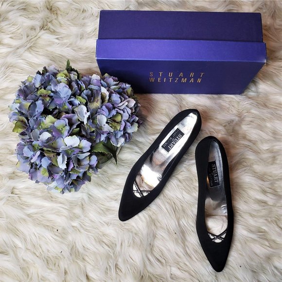 Stuart Weitzman Peau de Soie Rhinestone Heels, 9AA - Picture 4 of 11